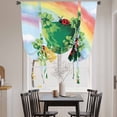 thumbnail image 3 of St. Patrick's Day Balloon Curtains for Living Room/French Door, Green Shamrock Hat Ladybirds Daisy Rainbow Tie Up Curtains 63 Inch Length Energy Saving Kitchen Curtains Shades for Windows 42"x63", 3 of 8