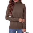thumbnail image 3 of MOSHU Turtleneck Sweaters for Women Long Sleeve Casual Tops Knit Womens Pullover Sweaters Winter Clothes, 3 of 10