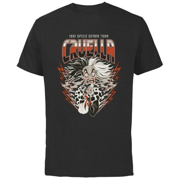 Disney Villains Cruella De Vil 1961 Speed Demon Tour Band - Short Sleeve Cotton T-Shirt for Adults - Customized-Royal Heather