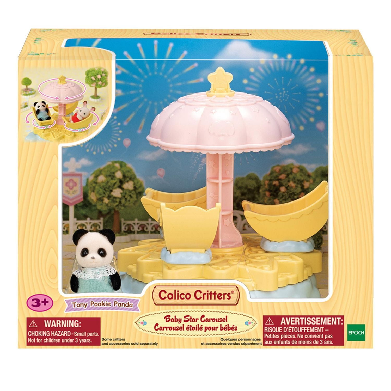Calico Critters Baby Star Carousel, Dollhouse Playset with Collectible Doll Figure