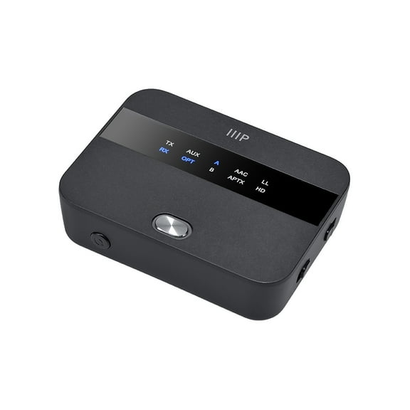 Monoprice Bluetooth Long Range Transmitter and Receiver with aptX HD and aptX Low Latency, SBC, AAC, Toslink/Optical, 3.5mm Aux