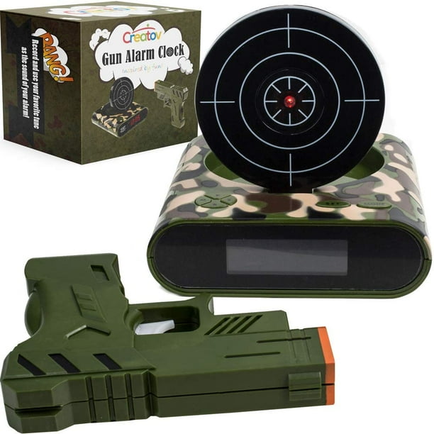 CREATOV DESIGN Target Alarm Clock with Gun Infrared Target and