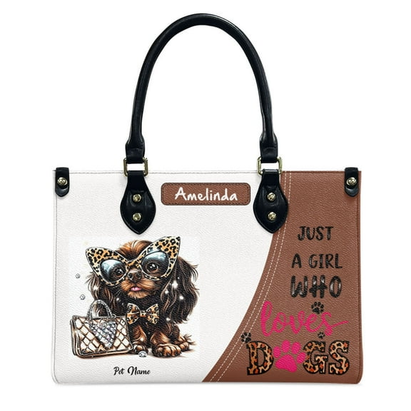 Boykin Spaniel Dog Bag, Personalized Leather Handbags For Women - Personalized Leather Purse with Name - Tote Bags for Mom Grandma - Custom Gifts Ideas for Her, Gift for Dog Lover