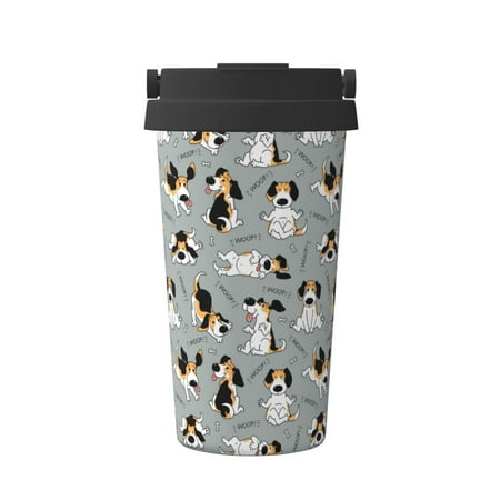 

KLL Funny Beagle Active Dog Pattern Stainless Steel Vacuum Insulated Tumbler - Carry Insulated Coffee Mug - Reusable Insulated Cold Brew Iced Coffee Cup Thermos