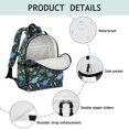 thumbnail image 4 of DarkBlue Cartoon Dinosaurs Rockets Pattern Cute School Backpack Bag for School with Padded Back and Adjustable Shoulder Straps 15.25"x11.5"x5.25", 4 of 5