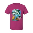 thumbnail image 2 of Pair of Dolphins Swimming in Ocean Animal Lover Men's Graphic T-Shirt, Fuschia, Medium, 2 of 3