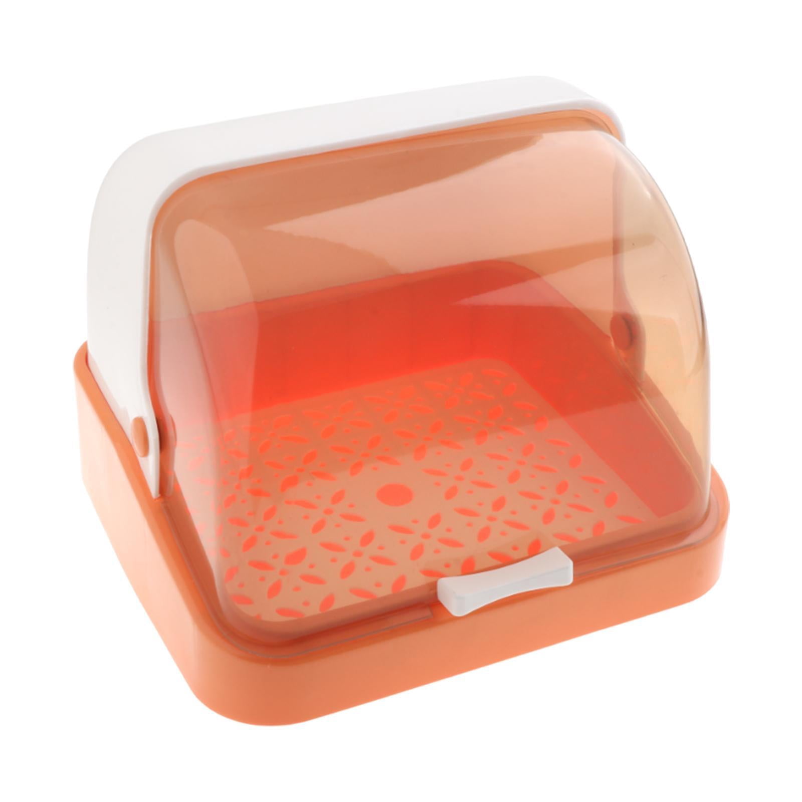 Baoblaze Bottle Drying Rack Dustproof Drain Tray Storage Box for Bowl Chopsticks Dish orange