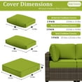 thumbnail image 2 of Snubbull 8 Pcs 25.6" x 23.6" Cushion Covers for Patio Furniture, Outdoor Waterproof Cushion Slipcovers Replacement with Zipper, Grass Green, 2 of 6