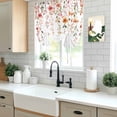 thumbnail image 6 of Spring Floral Tie Up Curtain 63 Inches Long, Watercolor Leaf Romantic Red Yellow Flowers Farmhouse Balloon Style Kitchen Window Curtain Over Sink, Small Window Rod Pocket Curtain 46"x63", 6 of 9