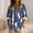 Shirts-587Dark Gray, variant on Womens Tops Dressy Casual Vertical Striped Floral Collared V Neck Long Sleeve Boho Tops Vintage Flower Print Summer Beach Blouse
