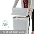 thumbnail image 5 of Sterilite Kitchen Trash Can, 13 Gallon Plastic Garbage Bin with Swing Top Lid, Light Gray, 5 of 9
