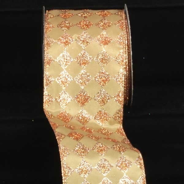 The Ribbon People Gold Glitter Harlequin Wired Craft Ribbon 4" x 20 Yards