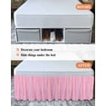 thumbnail image 7 of Pink Orange Blue Stripe Wrap Around Bed Skirts for King Bed 16" Drop,Bed Skirt with Adjustable Elastic Belt Dust Ruffle Bed Valance for Bedroom Modern Abstract Art Striped Farmhouse Bed Frame Cover, 7 of 7