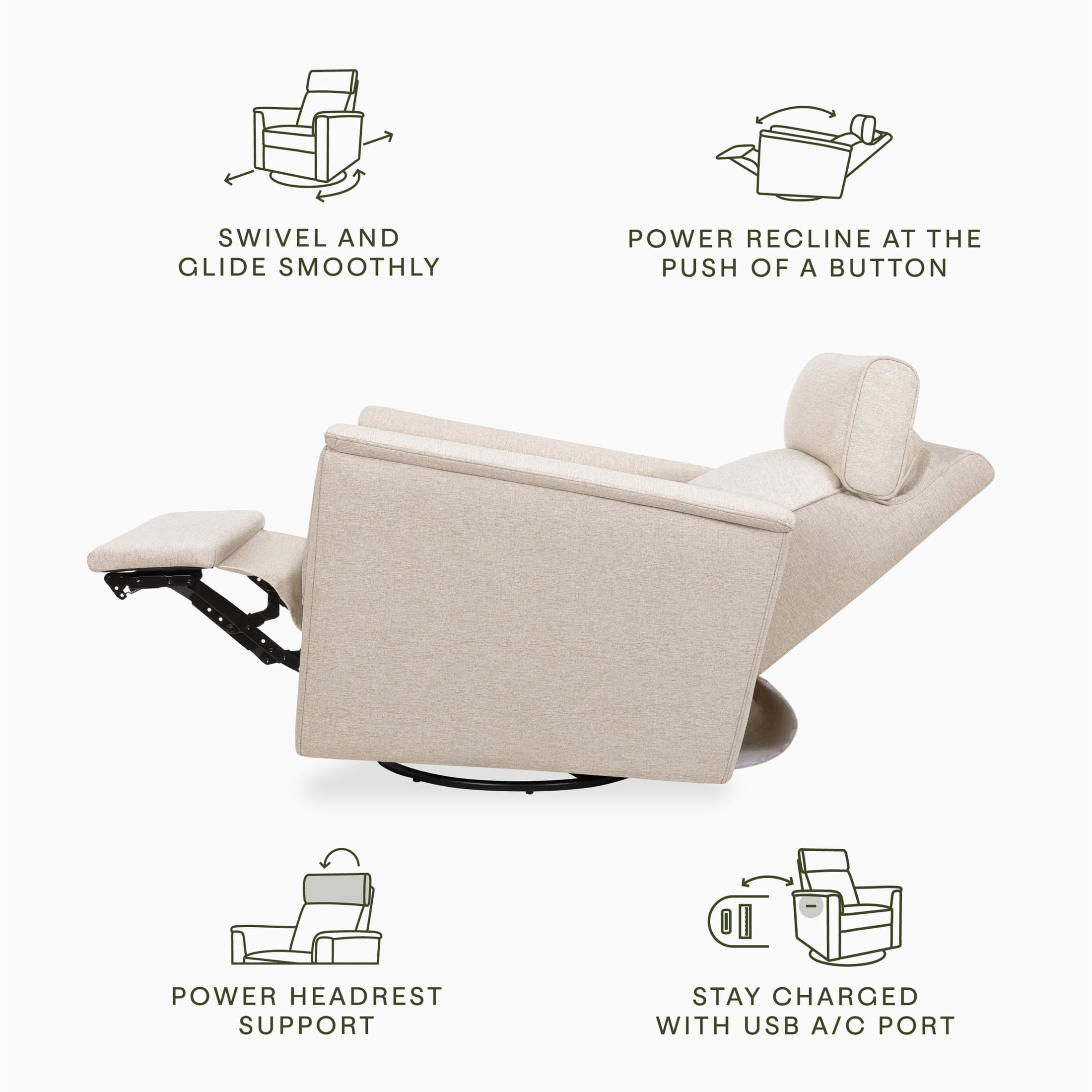 Namesake Willa Plus Power Glider Recliner w/ Power Headrest