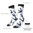 thumbnail image 4 of Vsdgher Navy Blue Anchor Crew Socks for Men & Women, Breathable Casual Athletic Ankle Socks, 4 of 6