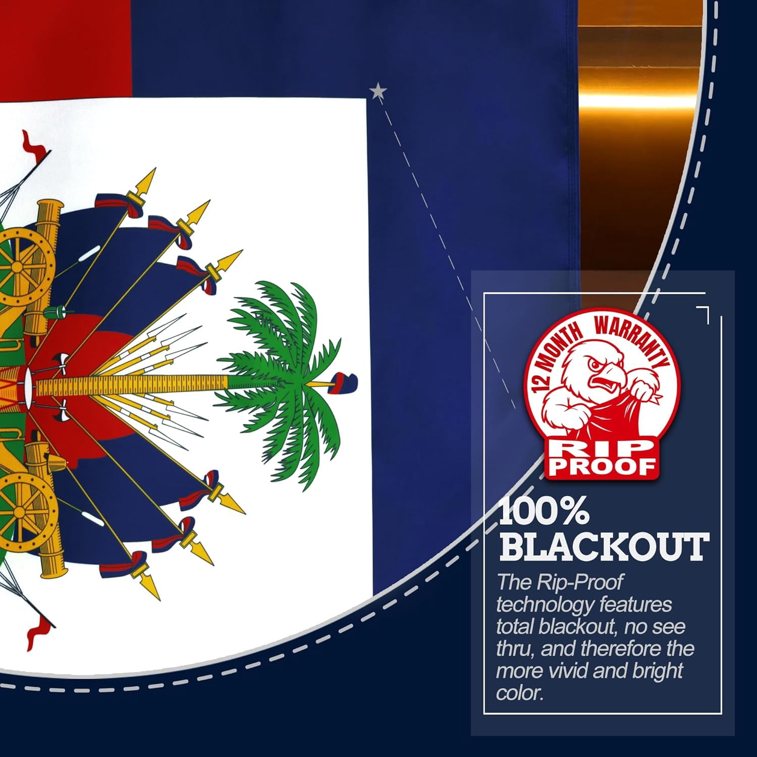 Drapeau Haïti 3x5 Pieds ANLEY - Polyester Résistant UV - Double Couture - Œillets Laiton - Couleurs Vives