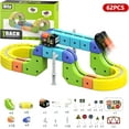 thumbnail image 7 of Clickrail Electric Train Set Flexible Race Track, Electric Train with Magnetic Tracks, Building Blocks with 360° Loops/Bridges, Gravity-Defying 3d Embedded Layouts & Motorized Car for Kids (62PCS), 7 of 7
