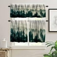 thumbnail image 3 of Foggy Forest Curtain Set, Misty Green Forest Natural Landscape Pine Larch Trees Mist Mountain Window Valances and Tier Set for Kitchen Living Room Home Decor, 54''x18'' & 27''x24''x2, 3 Panels, 3 of 5