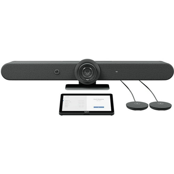 Logitech Rally Bar 4K Ultra HD All-in-One Video Conference Camera with 10.1" Tap Cat5e Touch Controller and 2x Mic Pods, No Radio, TAA Compliant