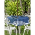 thumbnail image 4 of Outdoor Tablecloth with Umbrella Hole Zipper Dark Blue Greek Key Round Tablecloth 60" Waterproof Outside Table Cloth Geometric Greece Ancient Farmhouse Geo Patio Table Cover Tablecloths for Picnic, 4 of 8