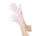 thumbnail image 4 of INSPIRE CHIC Solid Color Satin Full Finger Gloves Wrist Length Short Gloves for Women Pink One Size, 4 of 6