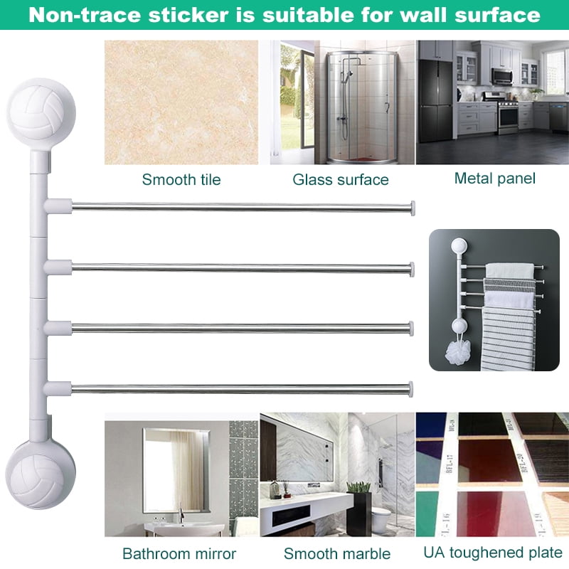 PENGXIANG 180°Wall Mounted Towel Bar, Swivel Towel Rack SUS304