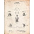 thumbnail image 2 of Borders, Cole 19x24 Gold Ornate Wood Framed with Double Matting Museum Art Print Titled - PP917-Vintage Parchment Large Filament Light Bulb Patent Poster, 2 of 4