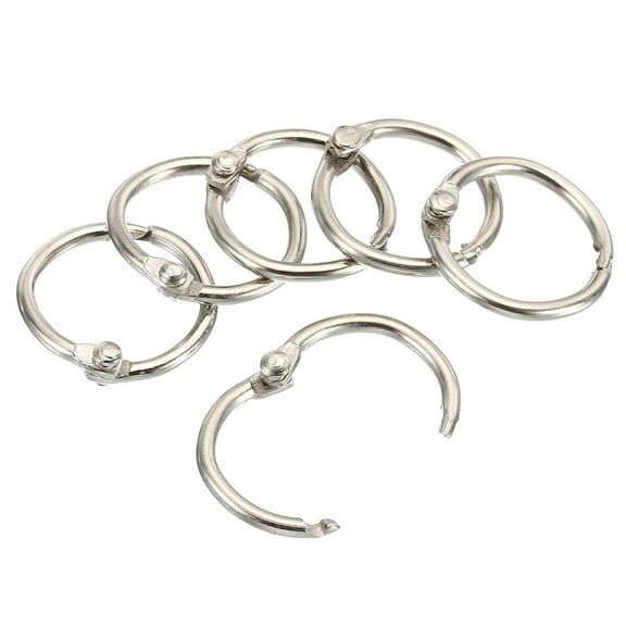 Uxcell 0.8" OD 0.6" ID Loose Leaf Rings Binder Ring Steel for Book DIY Scrapbook Notebook, Silver 48 Pack