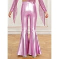 thumbnail image 3 of RUNQHUI Kids Girls Split Bell-Bottom Metallic Pants for Party Pageant Dance Sparkle Bell Bottoms Pink 14, 3 of 6