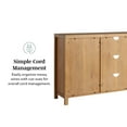 thumbnail image 3 of Walker Edison 58" Modern 2-Door TV Stand for TVs up to 65” with Rattan Panels, English Oak, 3 of 16