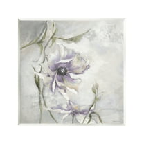 Stupell Industries Grey & Purple Flower Botanical & Floral Painting Unframed Art Print Wall Art, 12 x 12