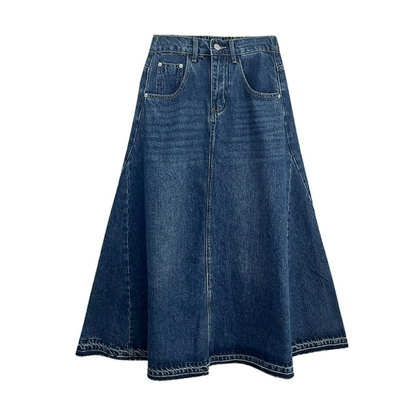 【関税&送料込】Patou Denim Skrit chouyatou Women's Spring High Elastic Waist Tiered Denim