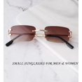 thumbnail image 3 of Gafas de sol SDINM sin montura rectangulares marrones UV400 para hombres y mujeres, 3 of 6