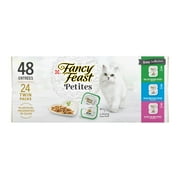 Purina Fancy Feast Petites Gravy Wet Cat Food, High Protein Variety Pack, 2.8 oz Tubs (24 Pack)