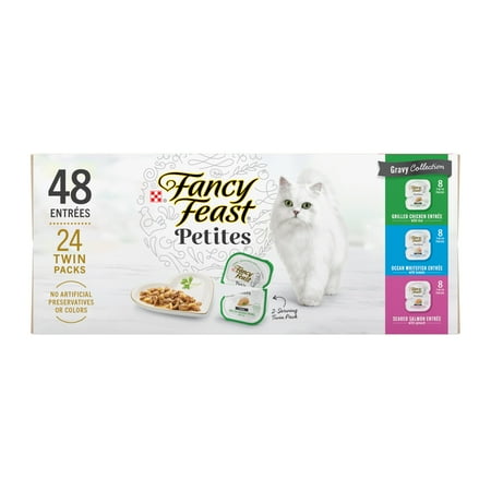 Purina Fancy Feast Petites Kitten Food Wet Cat Food Gravy Collection 1.4 oz Tub (24 Pack)