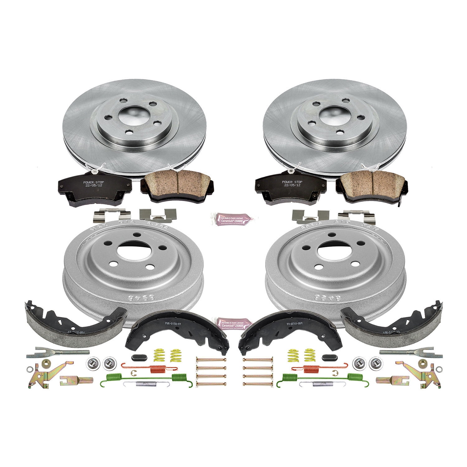 Power Stop Front and Rear Stock Replacement Drum and Shoe Kit KOE15208DK