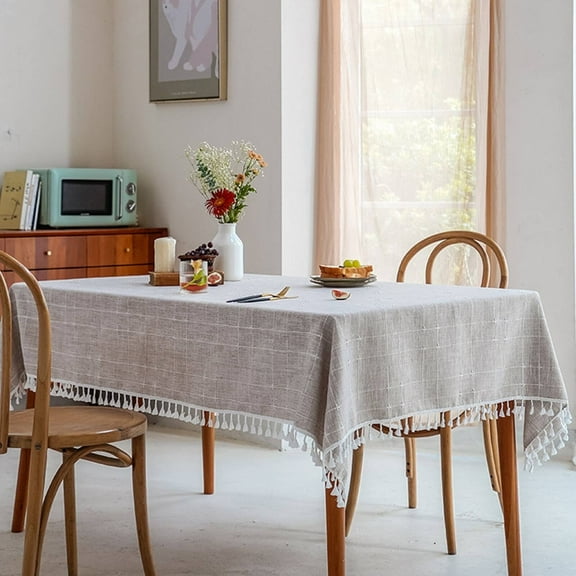 AUQ Wipeable Tablecloths,Space-Saving Stacking Table Cloth,Fits Multiple Table Types Table Covers,Brown