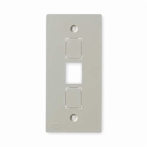 Hubbell Wiring Device-Kellems Three-Jack Faceplate, White, PVC, Plates KP2163