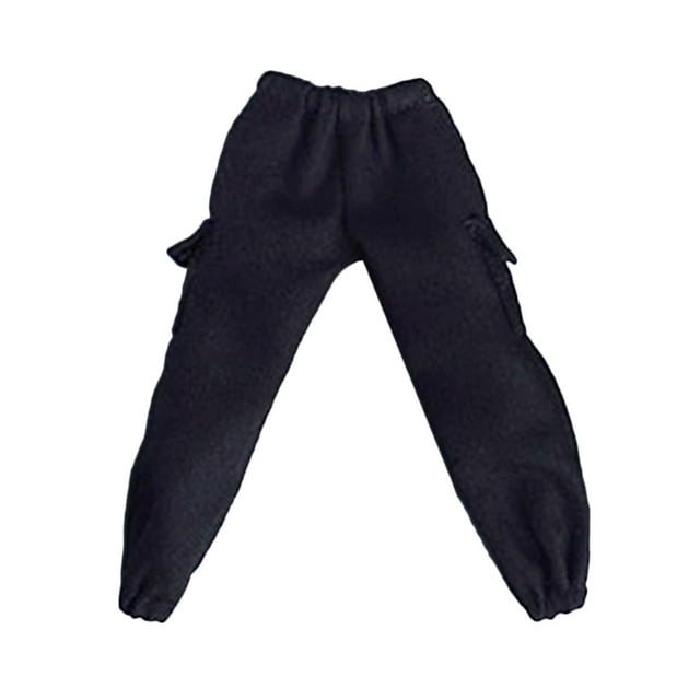 1/12 Scale Miniature Multiple Pockets Harem Pants for 6 inch Action Figures Black