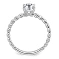 thumbnail image 2 of 14k White Gold Solitaire 1.5ct. Oval Twisted Band Moissanite Engagement Ring Size 5, 2 of 7