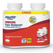 Equate Extra Strength Pain Relief, Acetaminophen Caplets, 500 mg, 2 Pack, 1000 Count