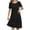 Black#-NSLGXD, variant on NSLGXD Women's Cotton Linen Midi Dresses 2025 Spring Summer Tiered Dress Round Neck Short Sleeve Casual Dress Solid Color Sundress