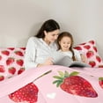 thumbnail image 5 of Manfei Kawaii Strawberry Full Size Comforter Sets,Red Fruit Bedding Comforter Set,Heart Print Bedding Sets,Breathable Bedroom Decor Reversible,3 Pieces, 5 of 8