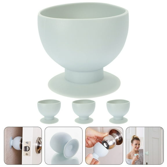 STOBOK Bedroom Door Knob Covers Blue Silicone 4 Pcs