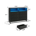 thumbnail image 2 of Eastvita Modern 6-Drawer Double Dresser TV Stand Featuring Power Outlet/LED Light, 2 of 6