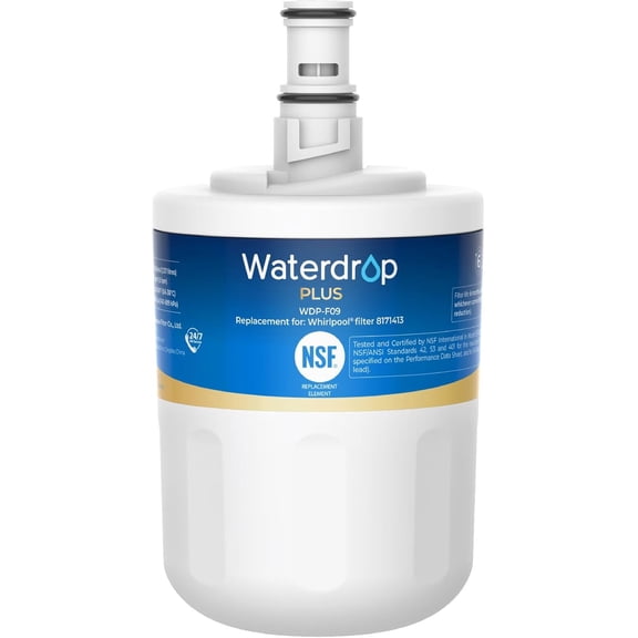 Waterdrop Plus 8171413 Refrigerator Water Filter, Replacement for Whirlpool® 8171413, EDR8D1, Kenmore® 46-9002, NLCS200, NSF 401&53 Certified, Reduce PFAS, 1 Pack (Packaging May Vary)