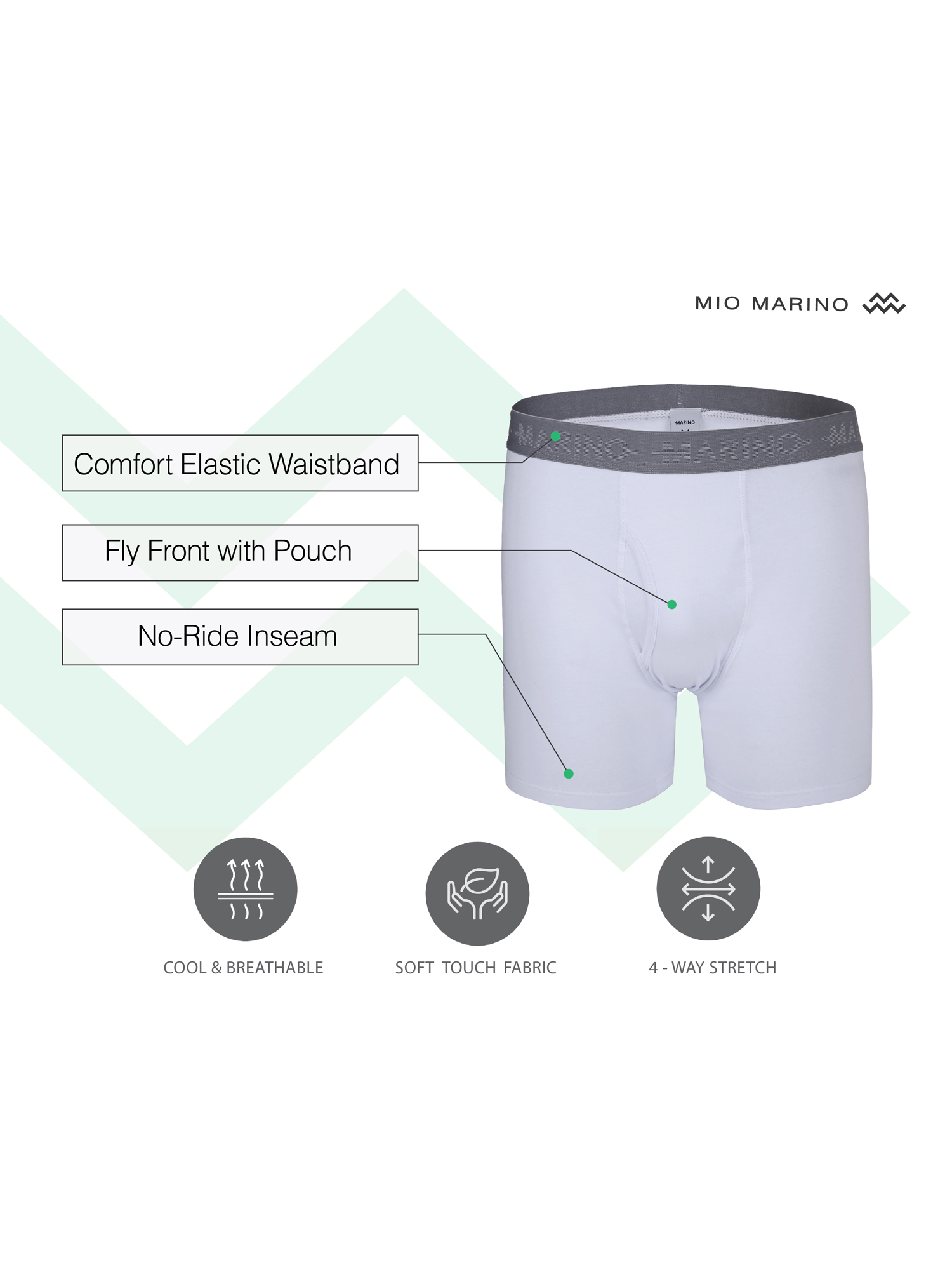 Mio Marino Men's Boxer Briefs 3-Pack - Cotton Blend Underwear In Elegant Gift Box (Multicolored) 5 thumbnail image