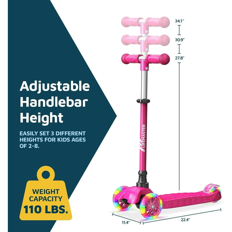 ◆ Happy Lucky  ③ OZBOZZ Rainbow Foldable Kick Scooter, Light-up Wheels, Ages
