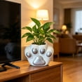 thumbnail image 4 of Cute Cat Paw Planter, Small Succulent Pot with Drainage Holes, Vinyl Flower Pot for Desk Decor, Gift for Plant and Cat Lovers, 4 of 9