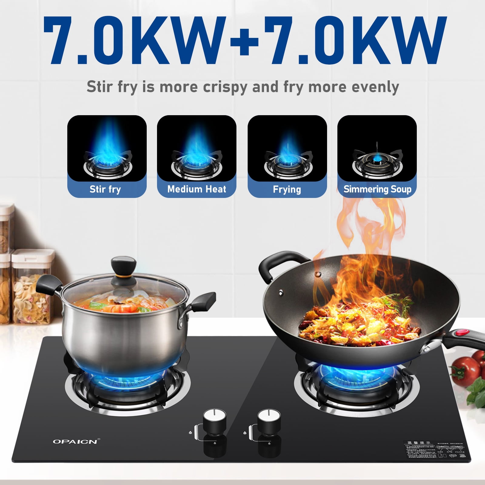 Household Built-in Electric Stove 2 Burner Kitchen Cooktop Table Gas Cooker  Liquefied Gas Stove Energy Saving Home Cooking Gas
